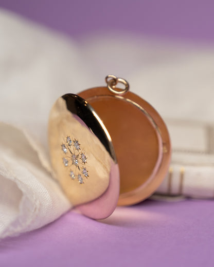 .65 Antique Victorian Diamond Pendant Locket in 10k
