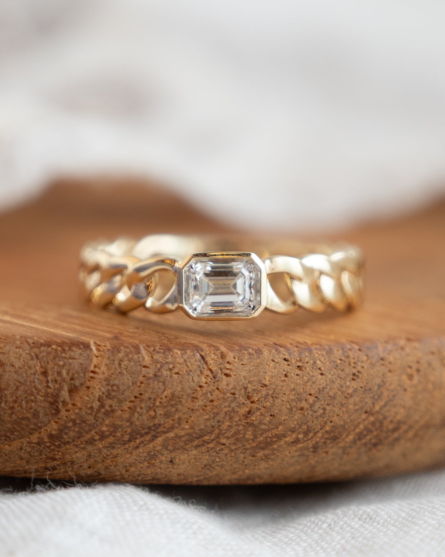 .41 Emerald Diamond Solitaire Engagement Ring 14k