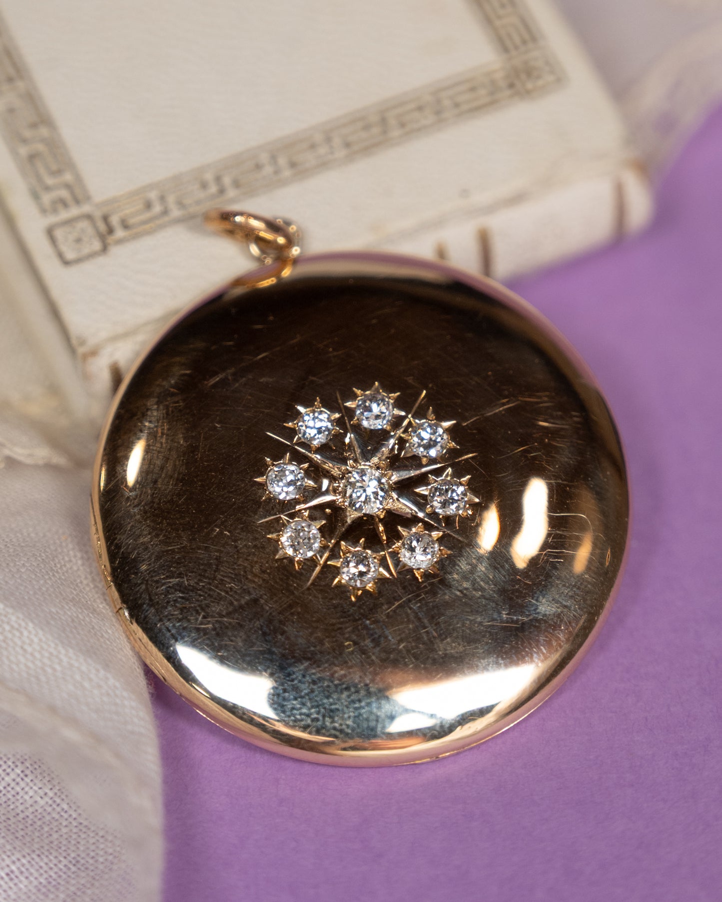 .65 Antique Victorian Diamond Pendant Locket in 10k