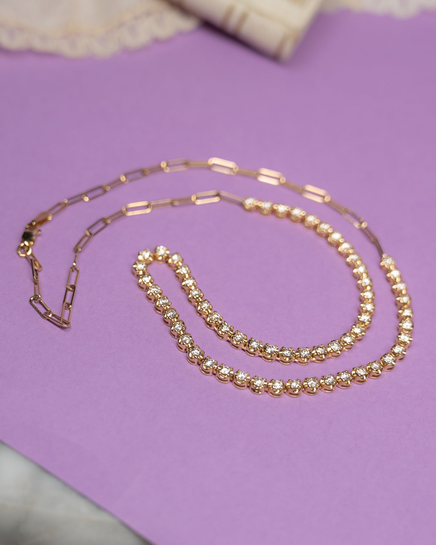 1.80 Diamond Paperclip Chain Necklace in 14k