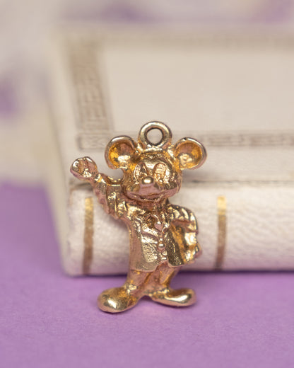 Vintage Mid-Century Mickey Mouse Pendant in 14k