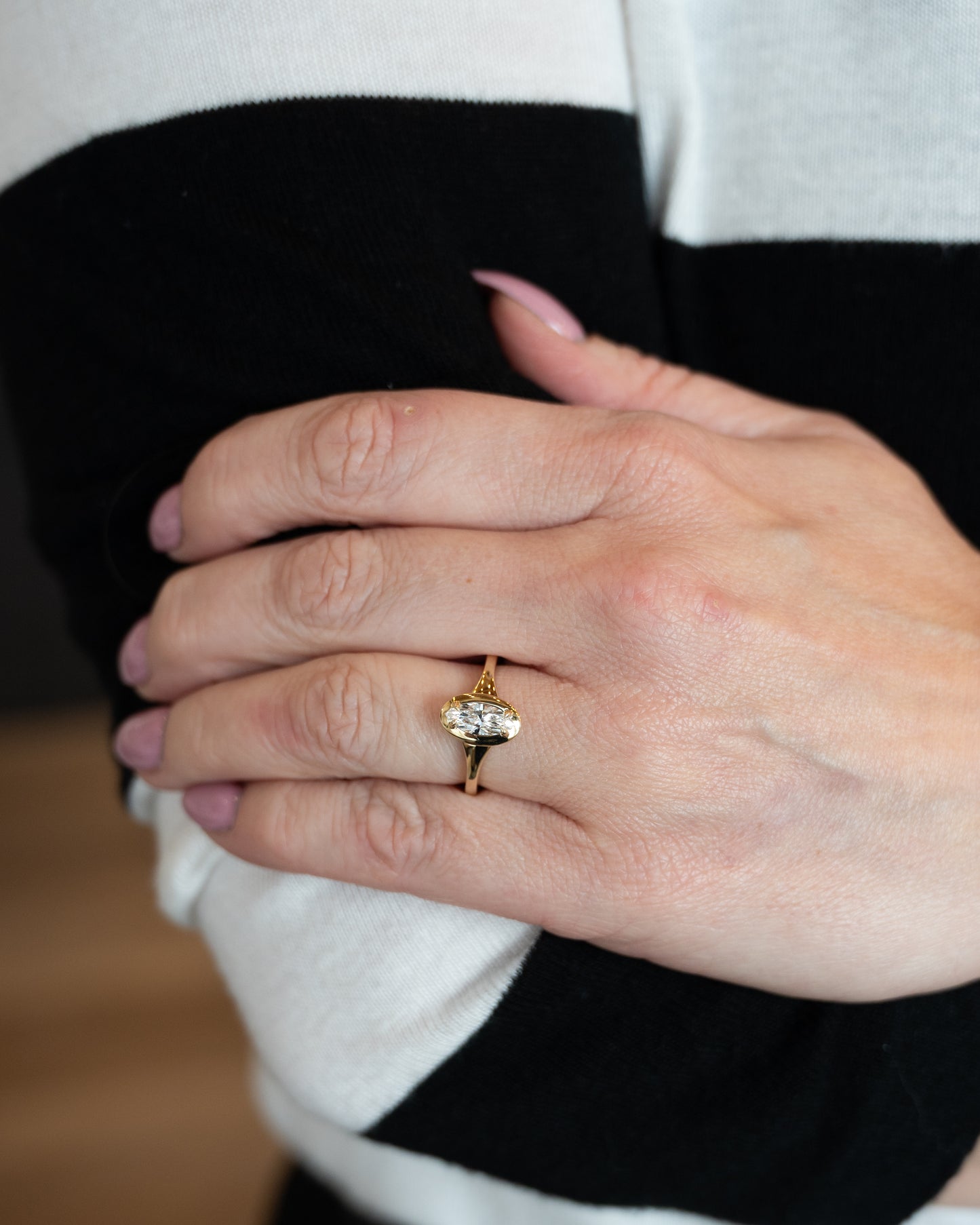 .70 Marquise Cut Diamond Engagement Ring in 14k