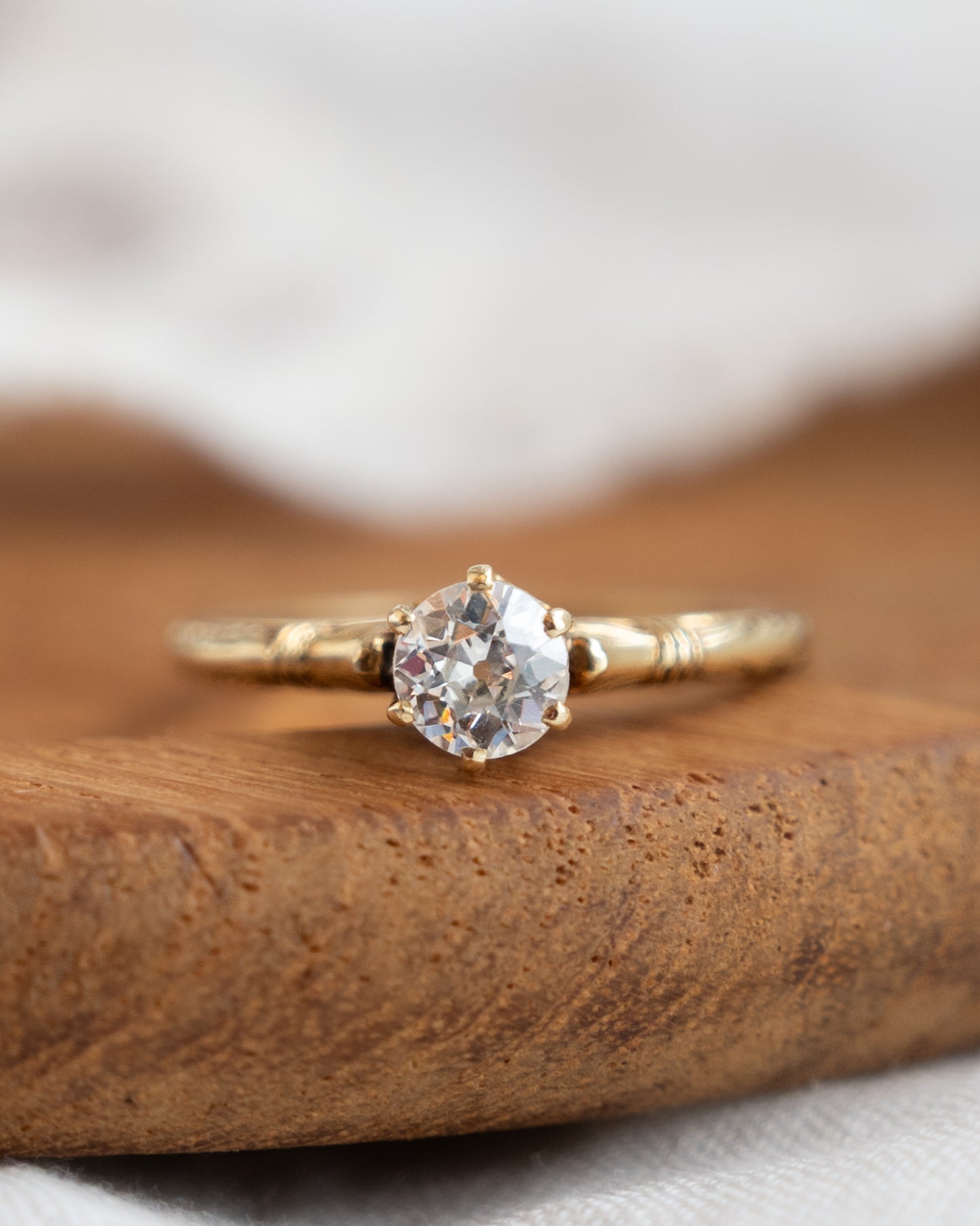 .65 Antique Old European Diamond Engagement Ring 14k