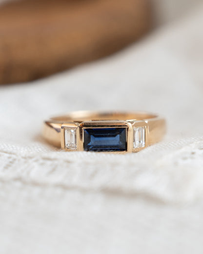 .73 Baguette Sapphire Engagement Ring in 18k