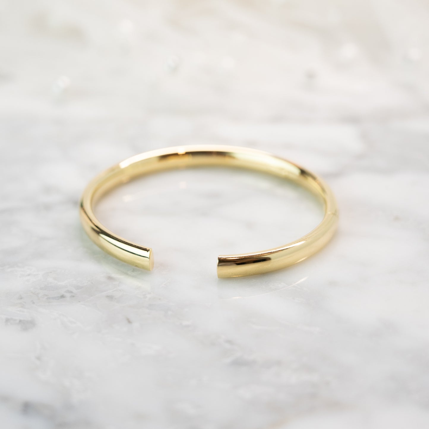 6mm Open Hinged Bangle Bracelet in 14k