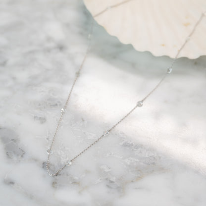 2 Carat Rose Cut Diamond Necklace in 18k