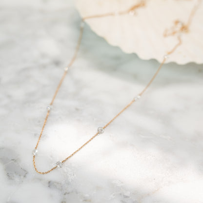 2.00 Rose Cut Diamonds by the Yard Necklace in 18k