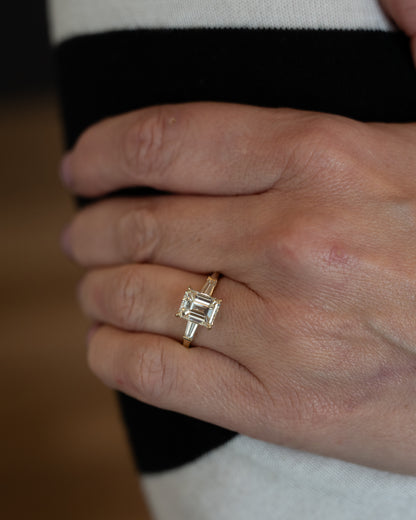 2.04 Emerald Cut Diamond Engagement Ring 14k