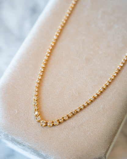 5 Carat Diamond Riviera Necklace in 18k Yellow Gold