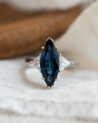 3.33 Marquise Sapphire Engagement Ring in 18k