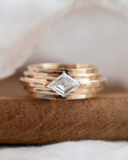 .55 Lozenge East-West Diamond Engagement Ring 14k
