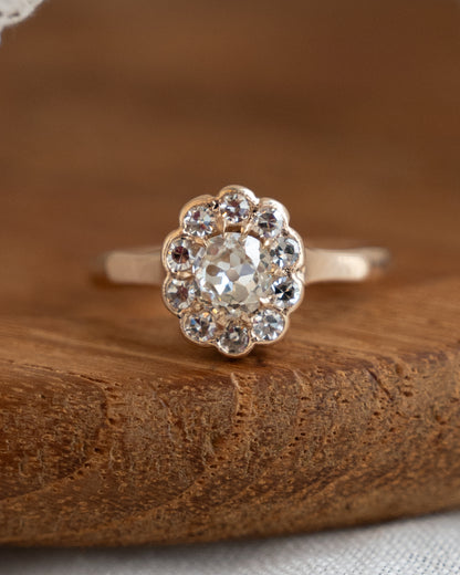 .38 Victorian Old European Diamond Engagement Ring 9k