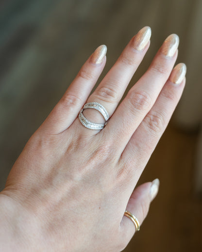 .98 Baguette Cut Diamond Eternity Cocktail Ring 14k