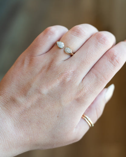 .21 Diamond Bypass Cocktail Ring in 14k Yellow Gold