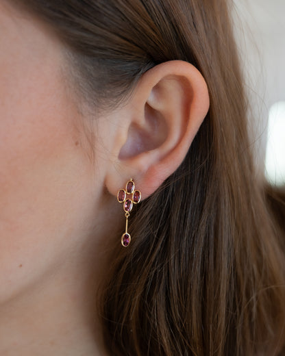 2.30 Pink Tourmaline Drop Earrings in 18k