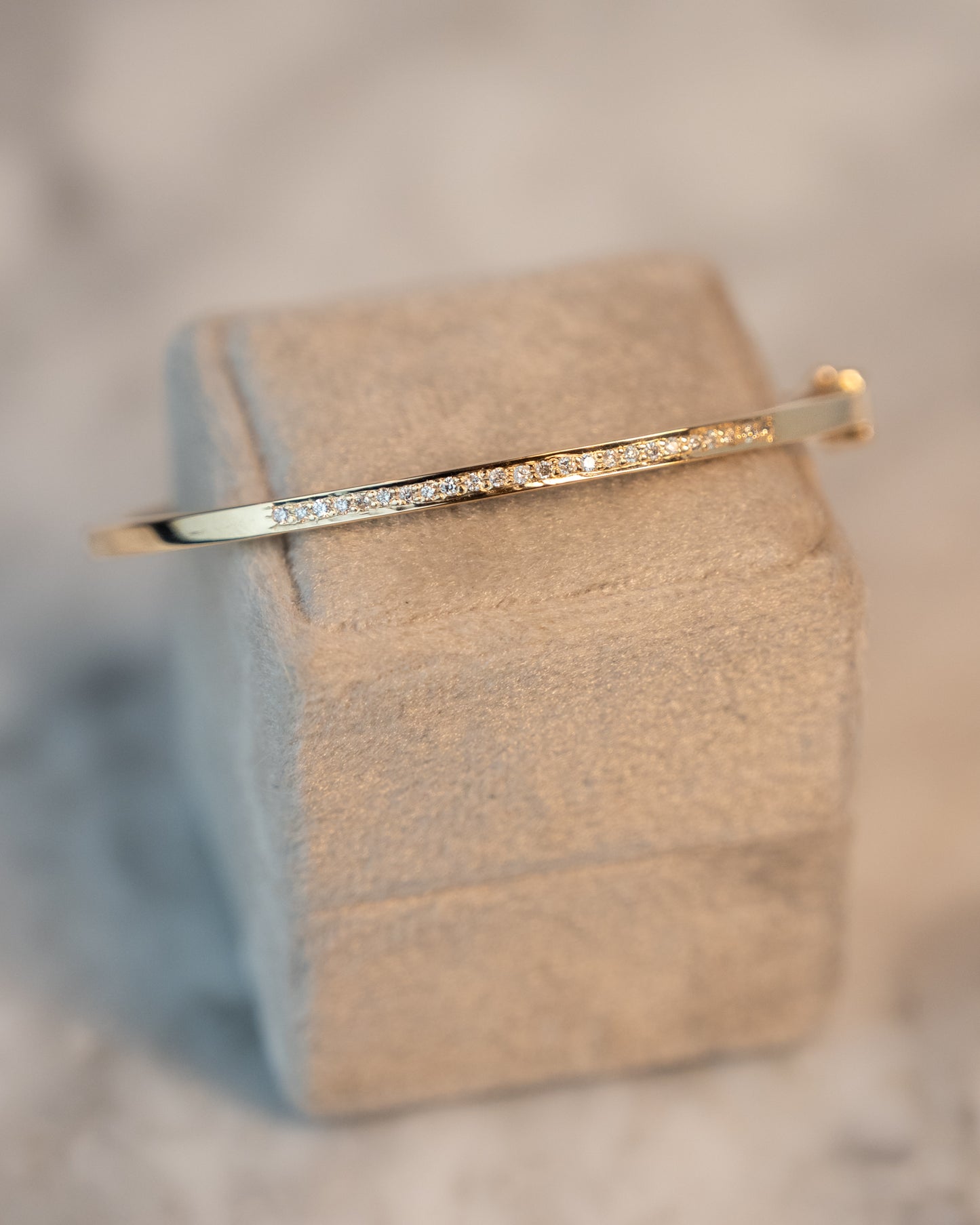 .18 Thin Diamond Bangle Bracelet in 14k