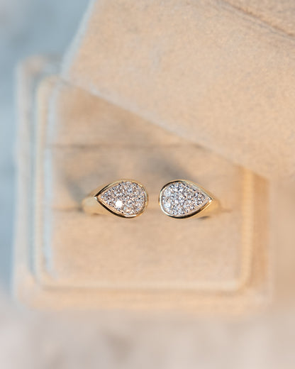 .21 Diamond Bypass Cocktail Ring in 14k Yellow Gold