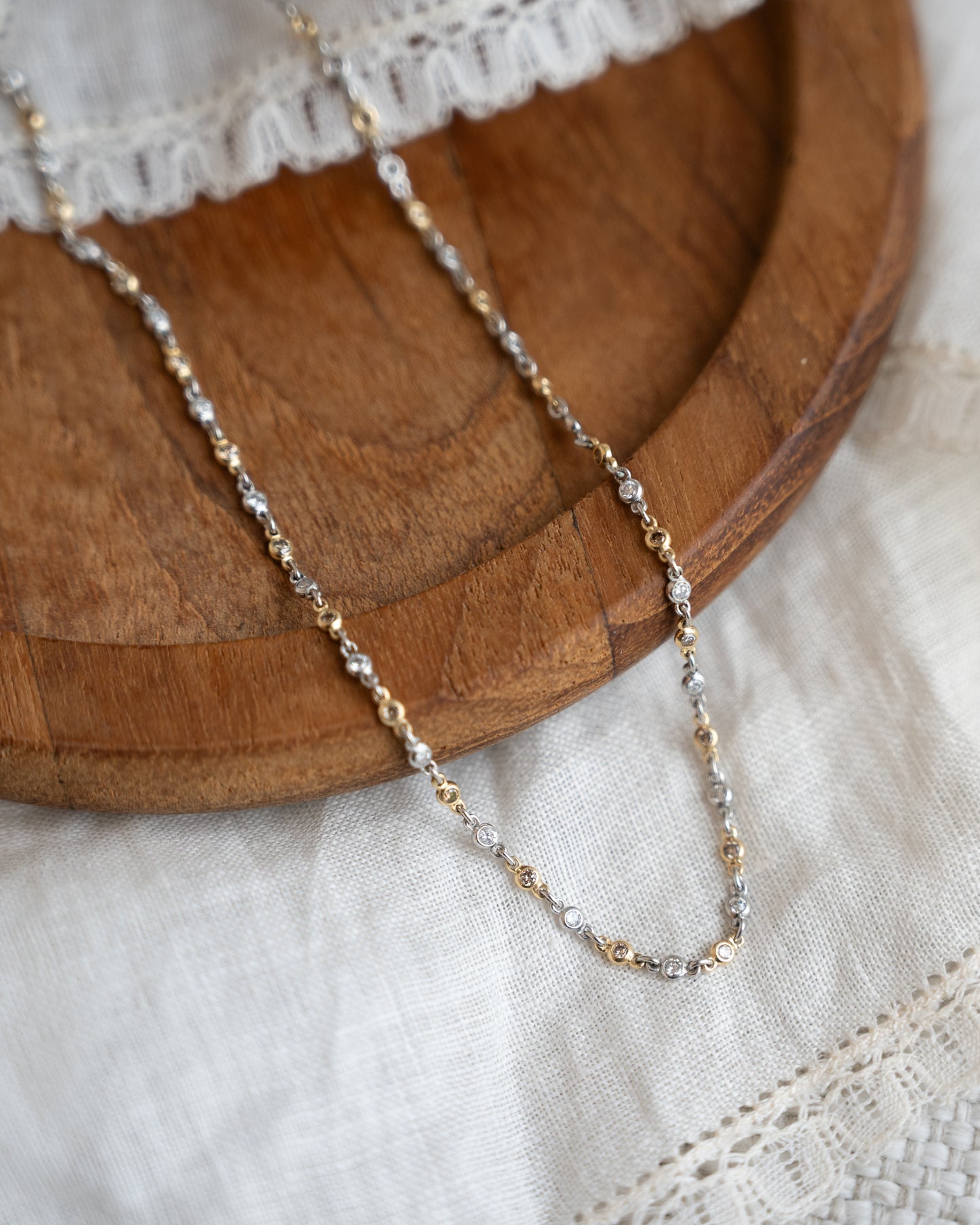 1.30 Fancy Yellow Diamonds By The Yard Necklace