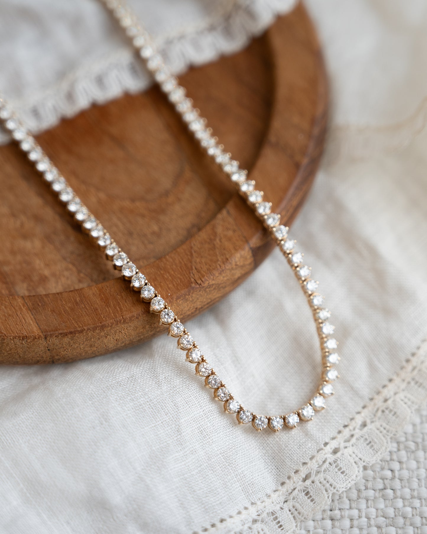 8.80 Diamond Tennis Necklace in 14k Yellow Gold