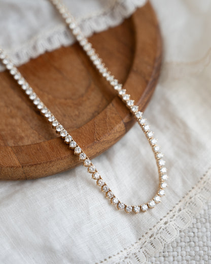 8.80 Diamond Tennis Necklace in 14k Yellow Gold