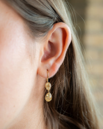 5.20 Pear Diamond Drop Earrings in 18k