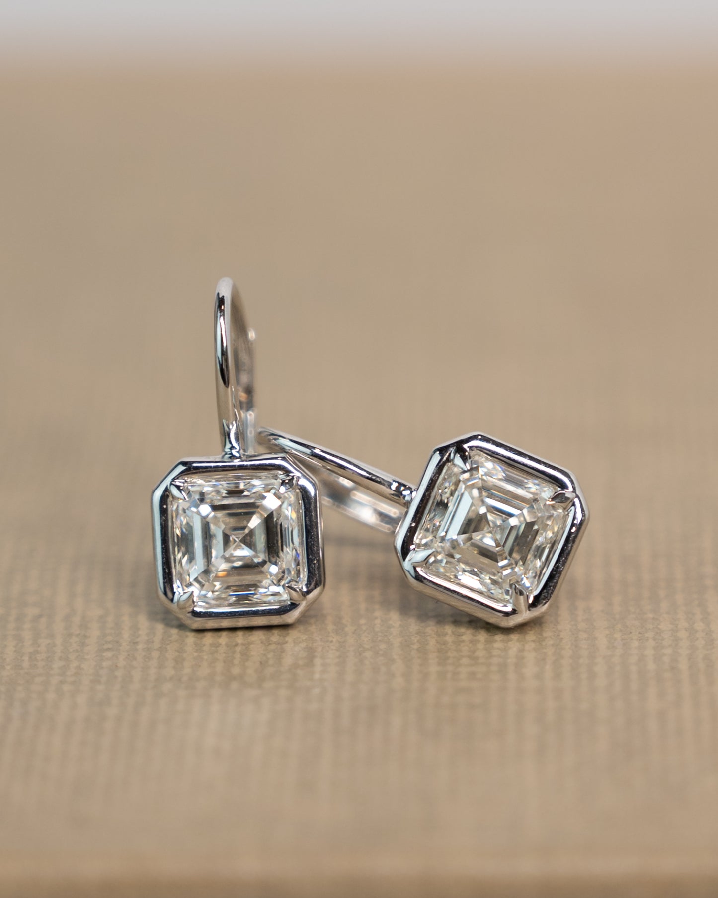 1.51 Asscher Diamond Drop Earrings in 18k