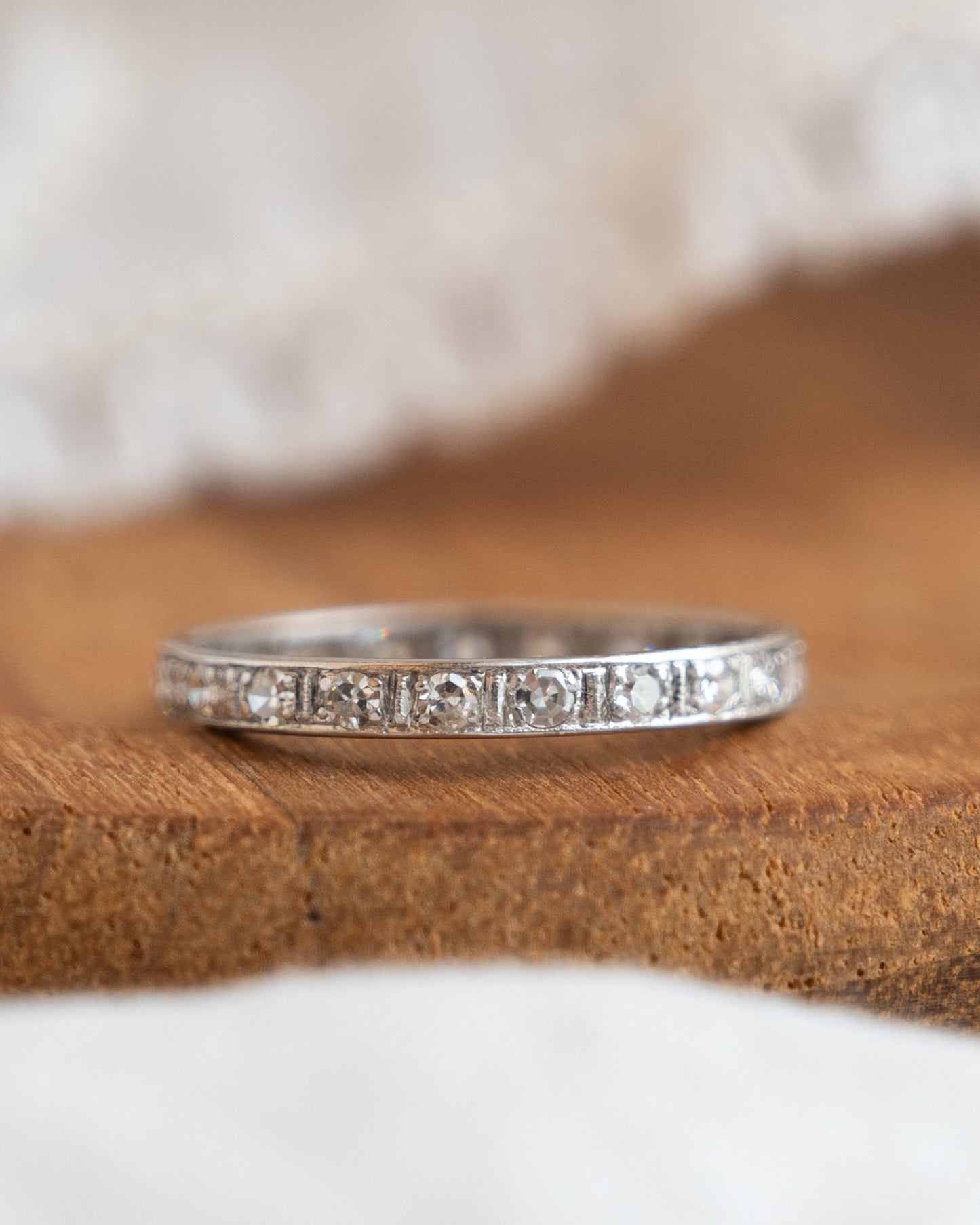.42 Antique Art Deco Diamond Eternity Band in Platinum