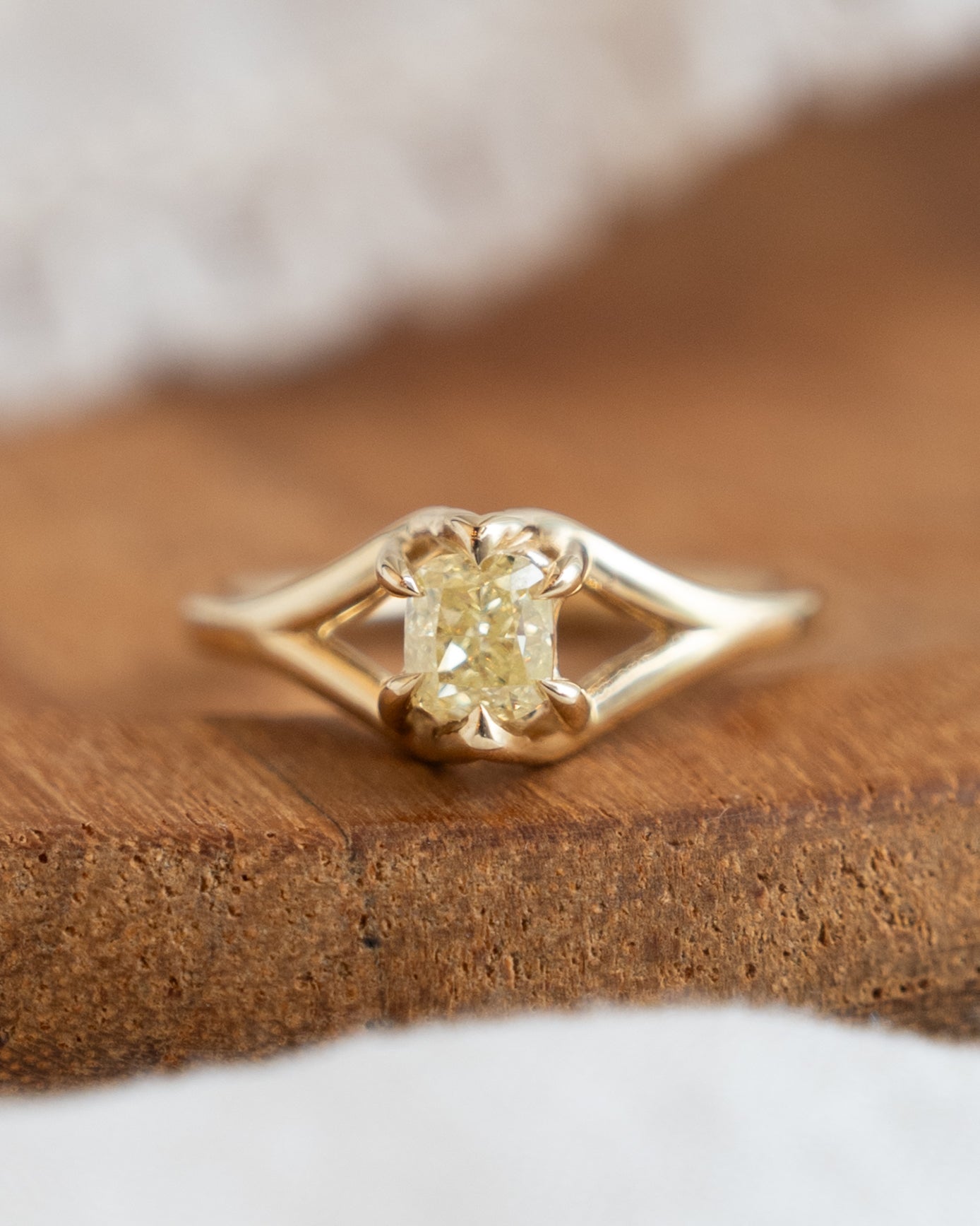 .52 Fancy Intense Yellow Diamond Engagement Ring 14k