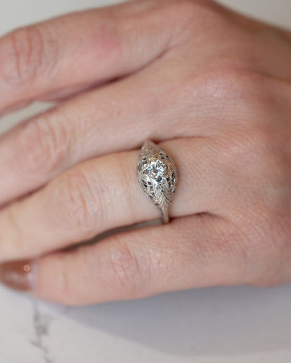 .30 Antique Deco Filigree Engagement Ring in 14k