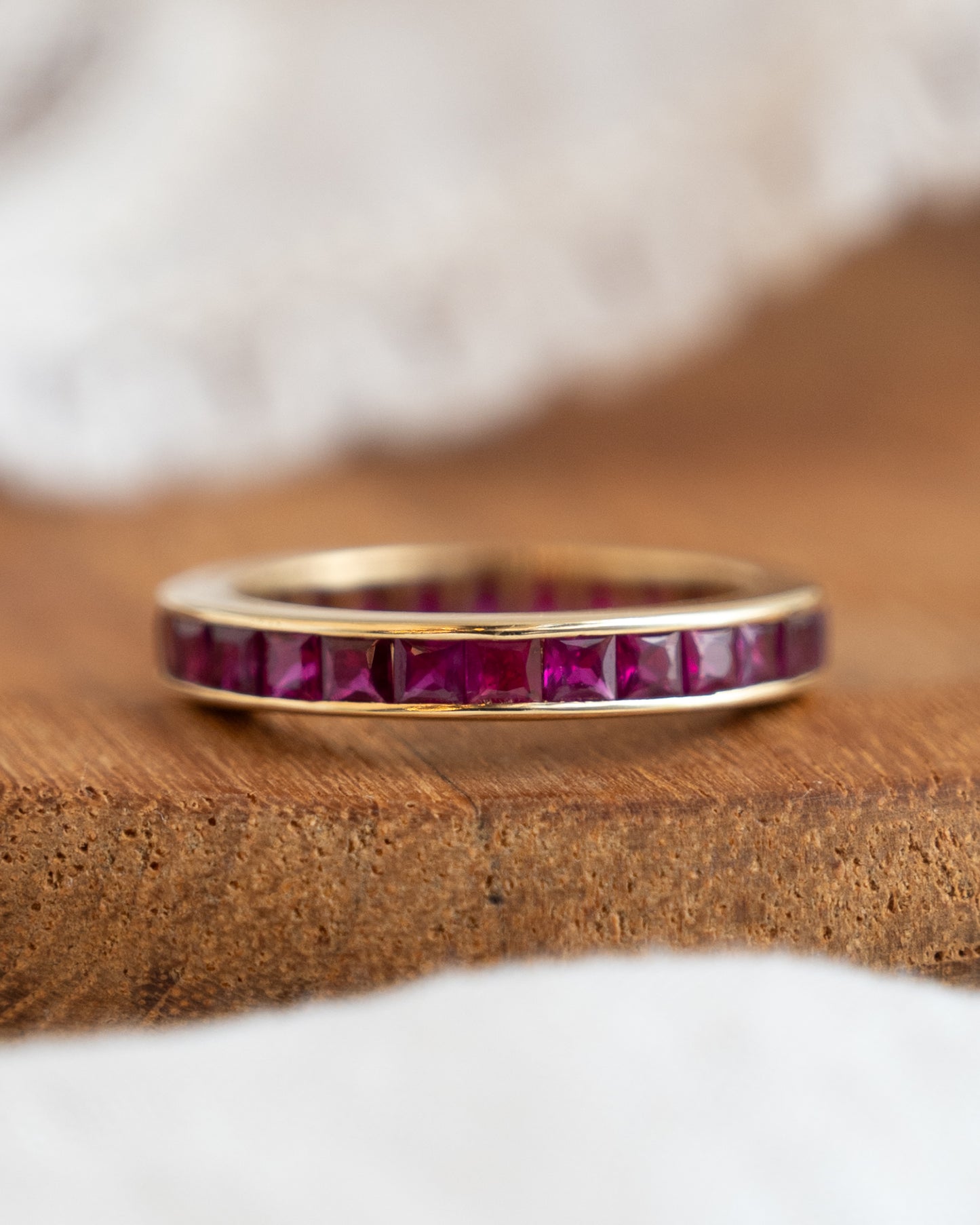 2 Carat Channel Set Ruby Eternity Band in 18k