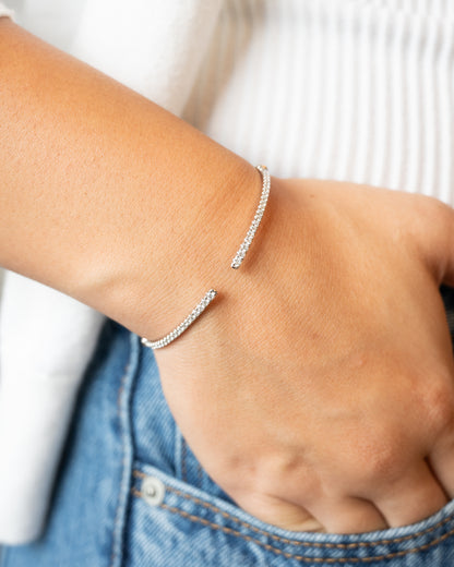 .75 Diamond Open Cuff Bangle Bracelet in 14k