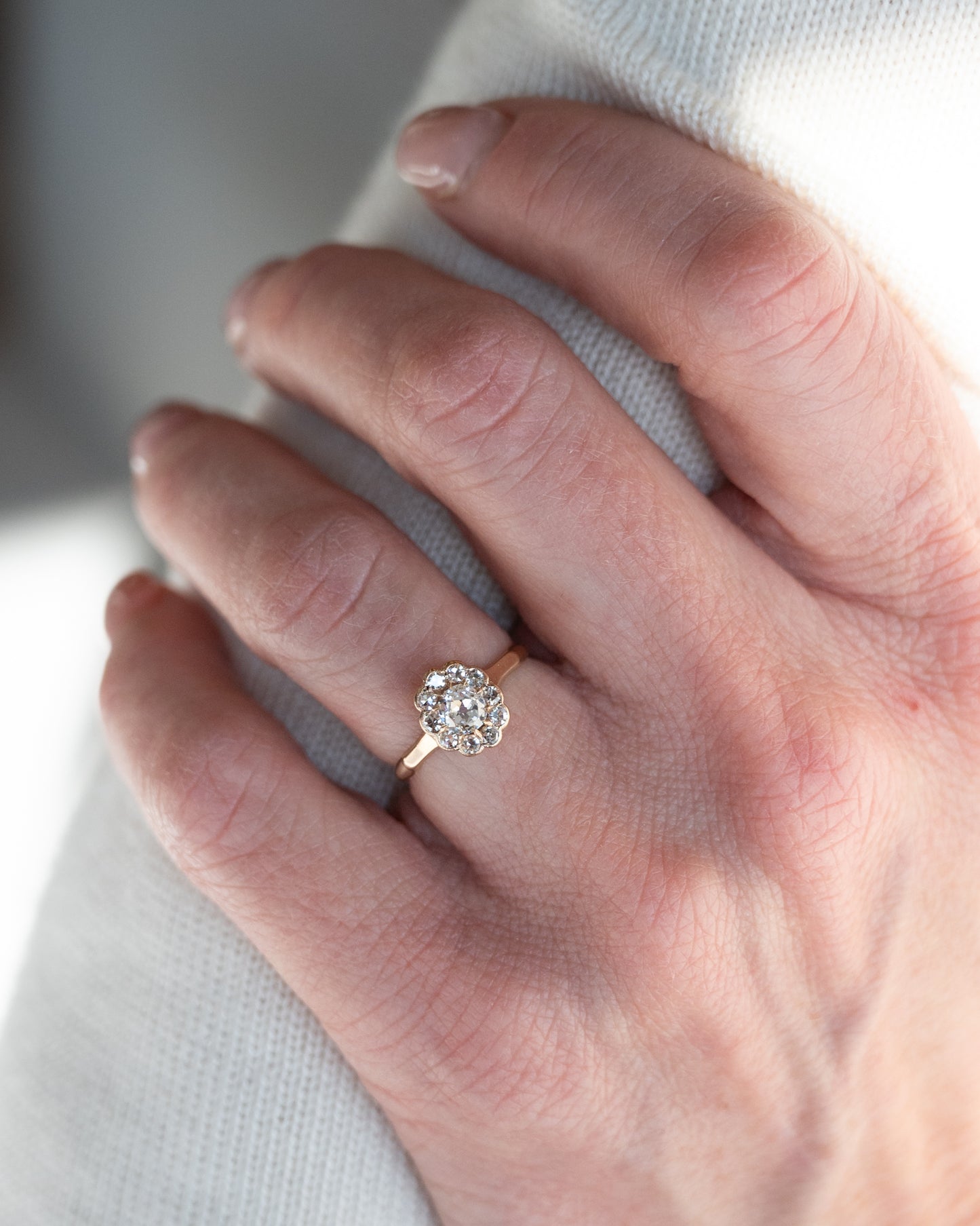 .38 Victorian Old European Diamond Engagement Ring 9k