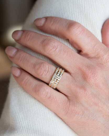 2.88 Wide Diamond Eternity Statement Ring in 18k