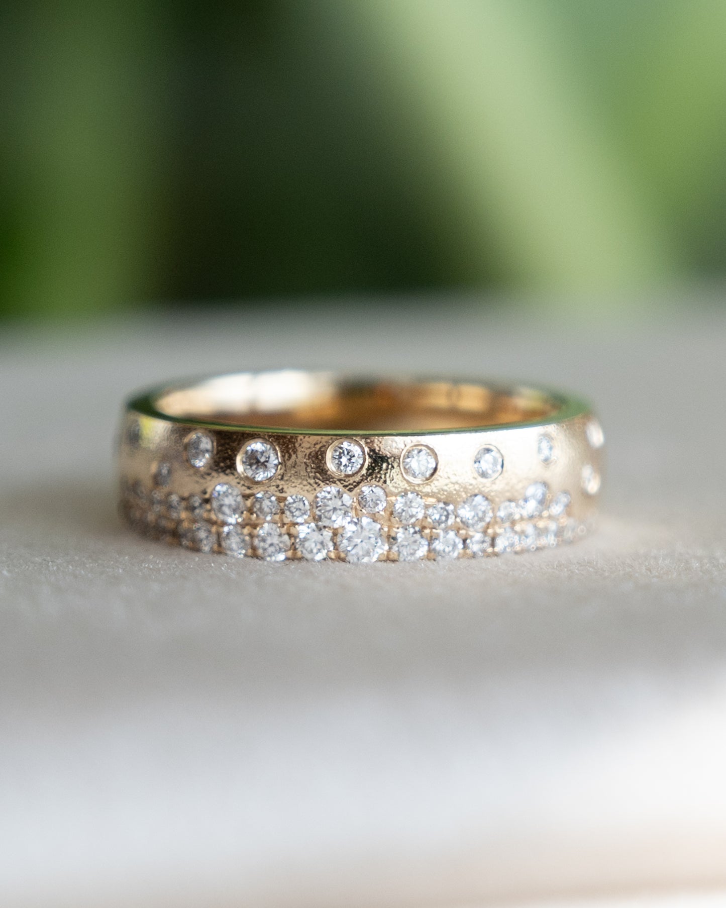 .52 Pave Flush Set Diamond Band in 14k