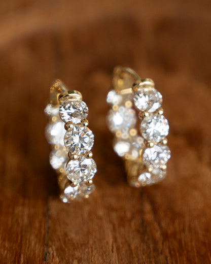 5.67 Inside-Out Diamond Hoop Earrings in 14k