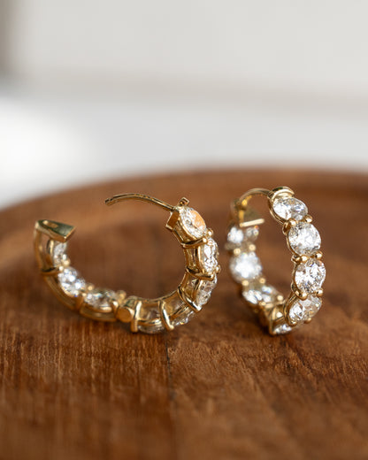 5.67 Inside-Out Diamond Hoop Earrings in 14k
