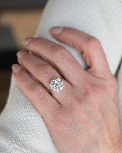 1.30 Victorian Old Mine Cut Diamond Engagement Ring 18k