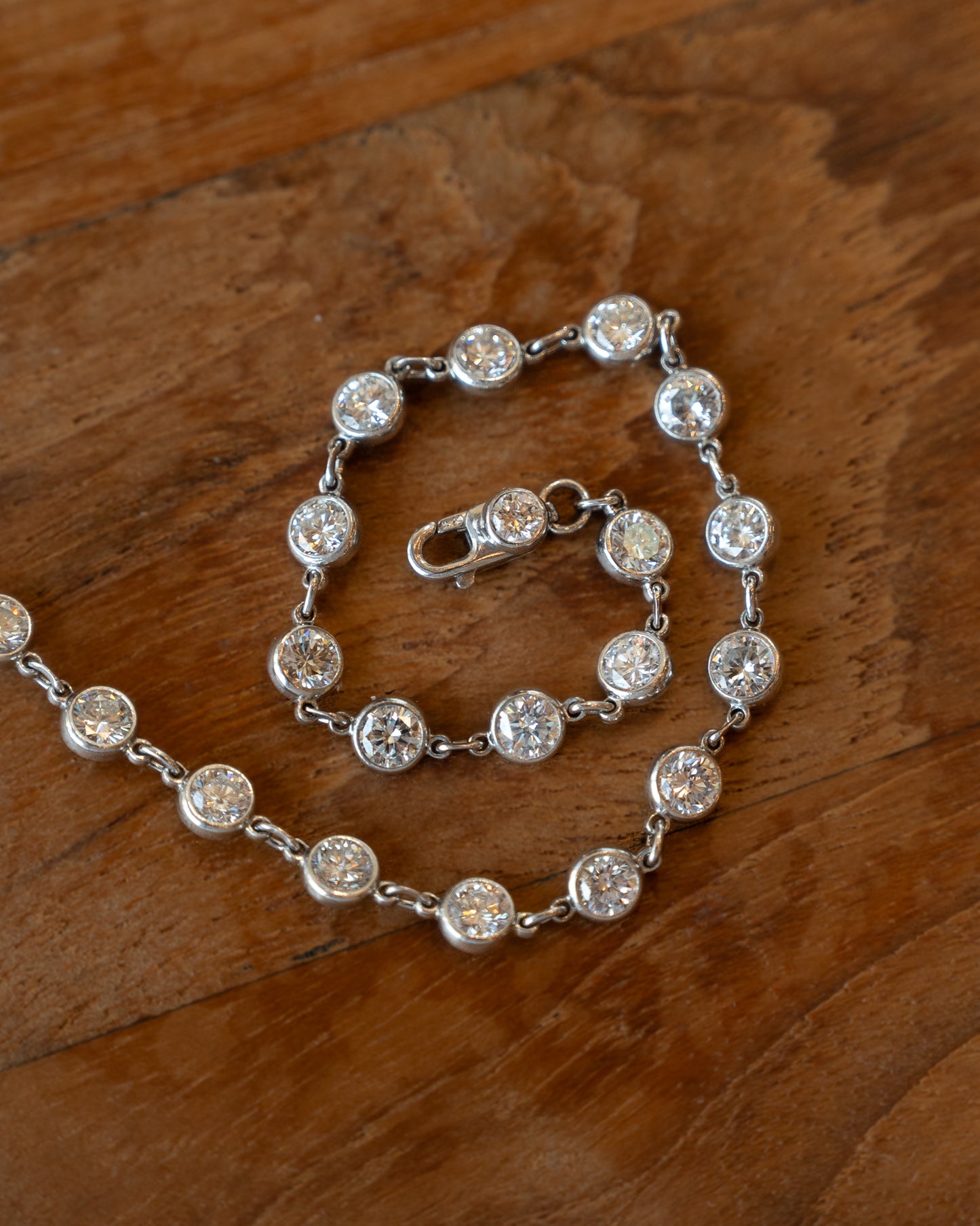 10 Carat Bezel Diamond Necklace in Platinum
