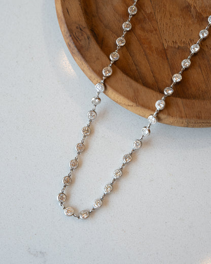 10 Carat Bezel Diamond Necklace in Platinum