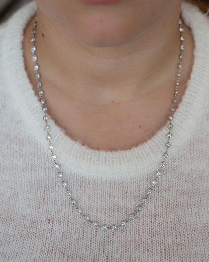 10 Carat Bezel Diamond Necklace in Platinum