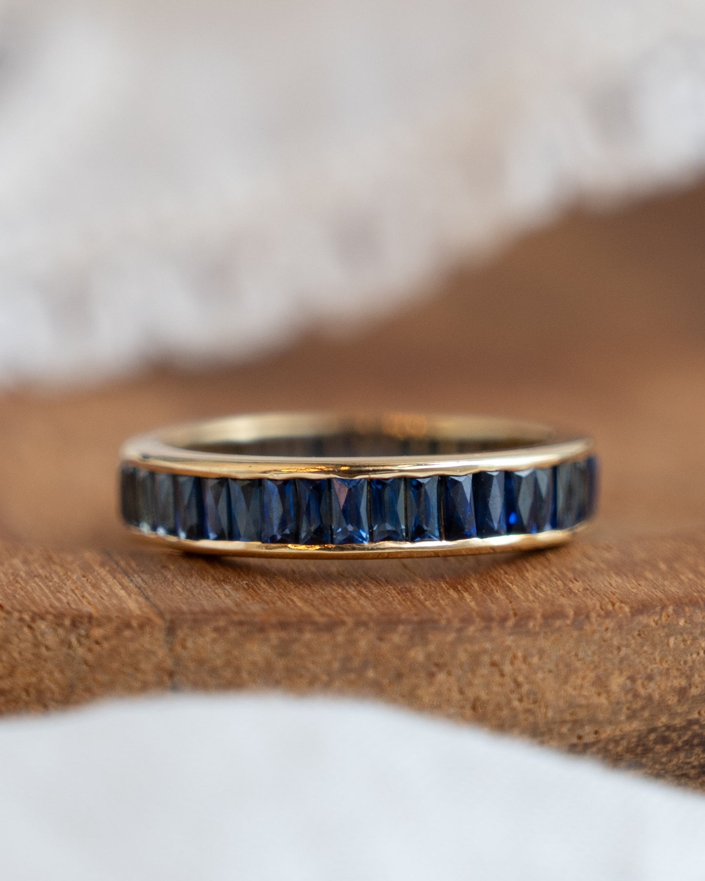 2 Carat French Cut Eternity Band in 18k Yellow Gold
