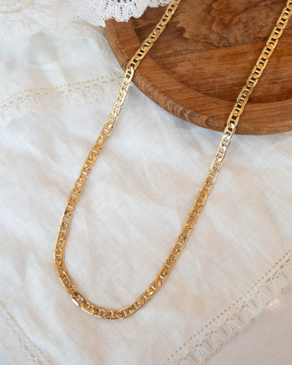 22 Inch Anchor Link Chain Necklace in 14k Yellow Gold