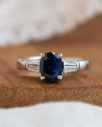1.98 Oval Sapphire Engagement Ring in Platinum