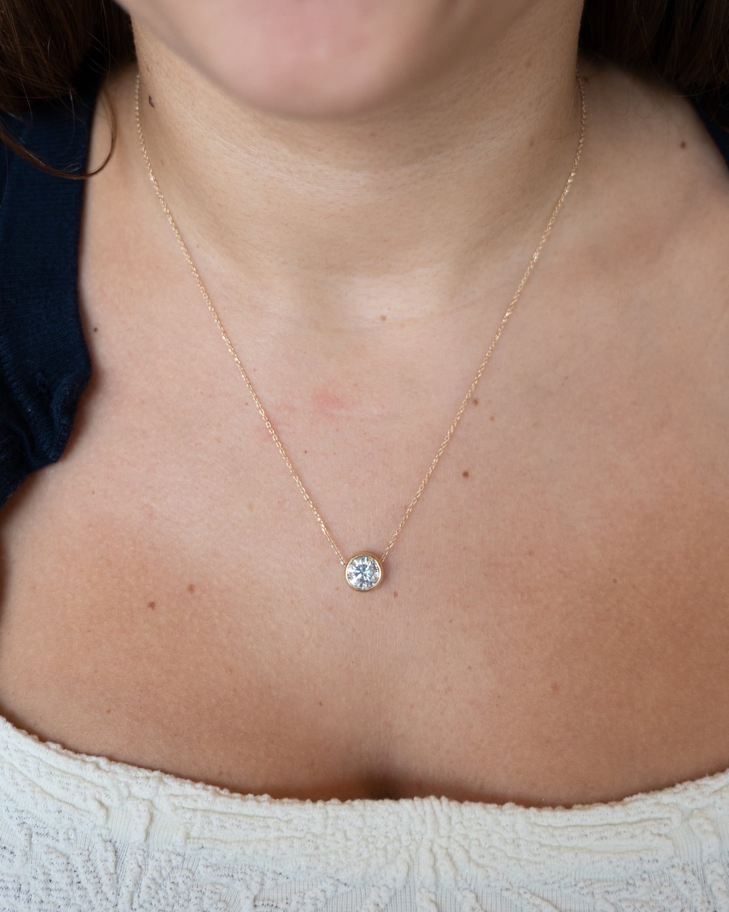 2.01 Round Brilliant Diamond Solitaire Pendant 14k