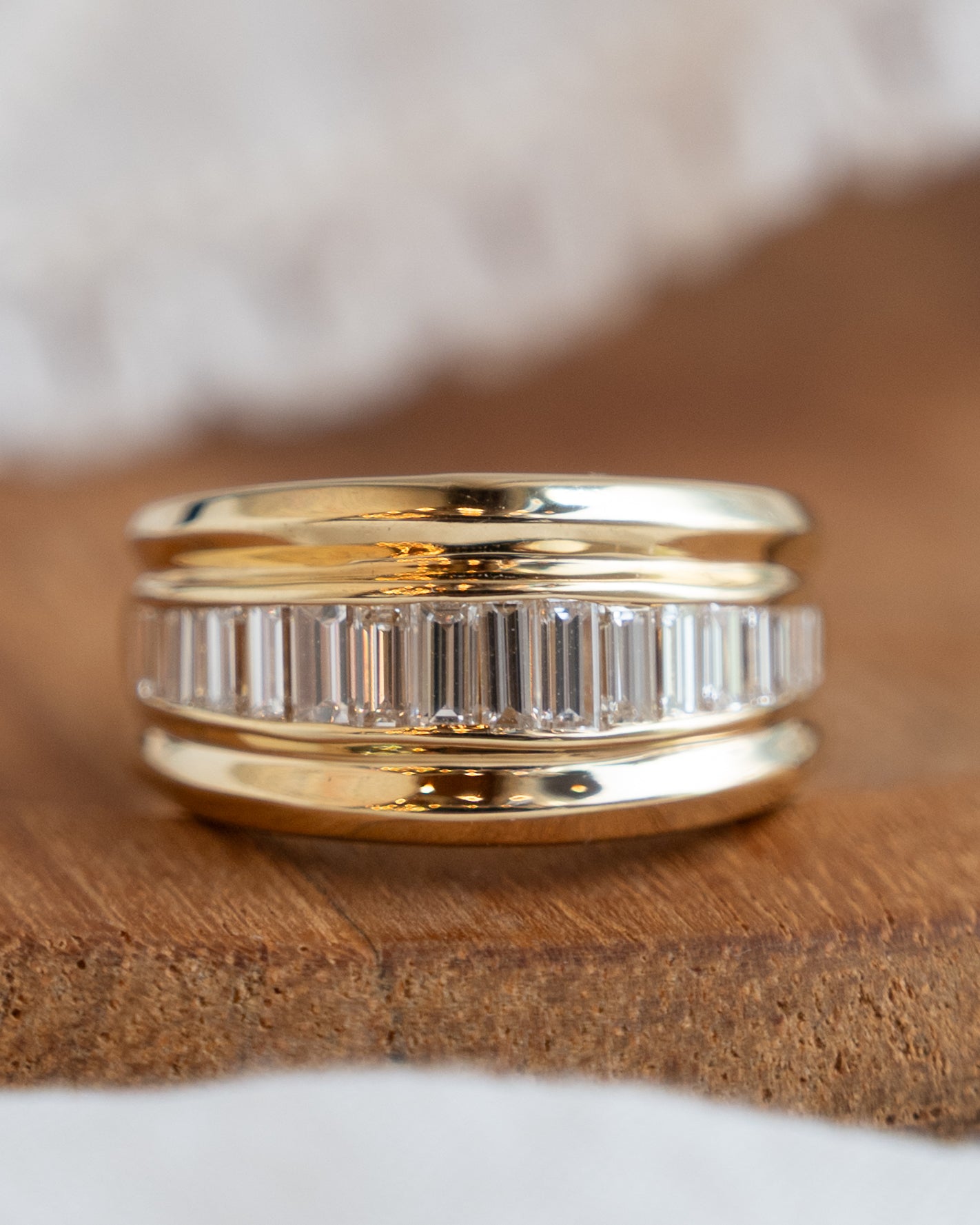 1.08 Baguette Diamond Stacking Ring in 14k