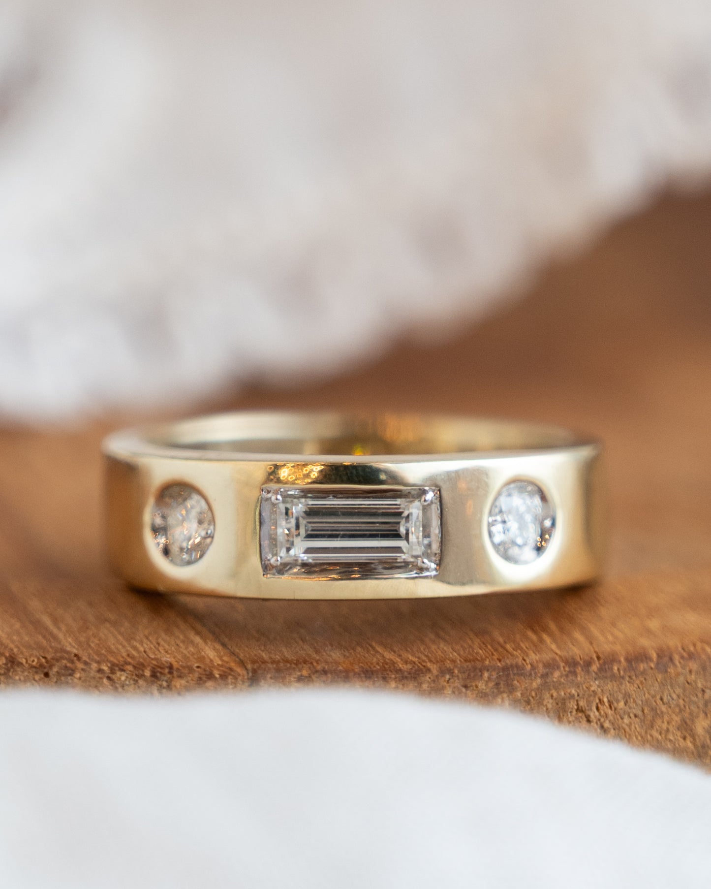 .27 Geometric Diamond Band in 14k Yellow Gold