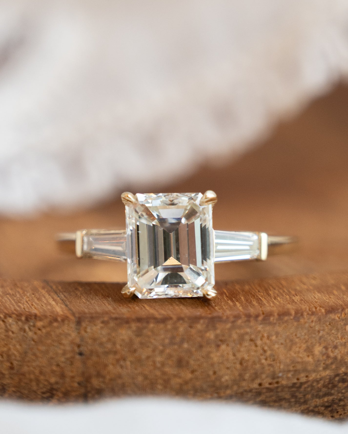2.04 Emerald Cut Diamond Engagement Ring 14k