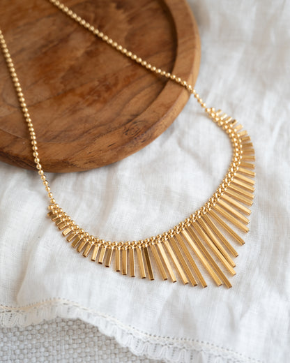 16 Inch Fringe Statement Necklace in 14k Yellow Gold