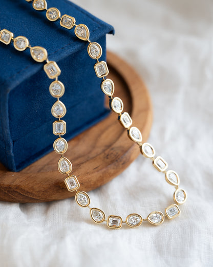 14.44 Mixed Diamond Cut Necklace in 18k Yellow Gold