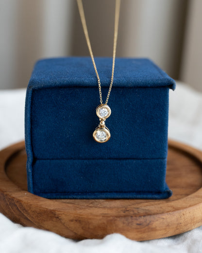 .72 Bezel Set Diamond Pendant Necklace in 14k